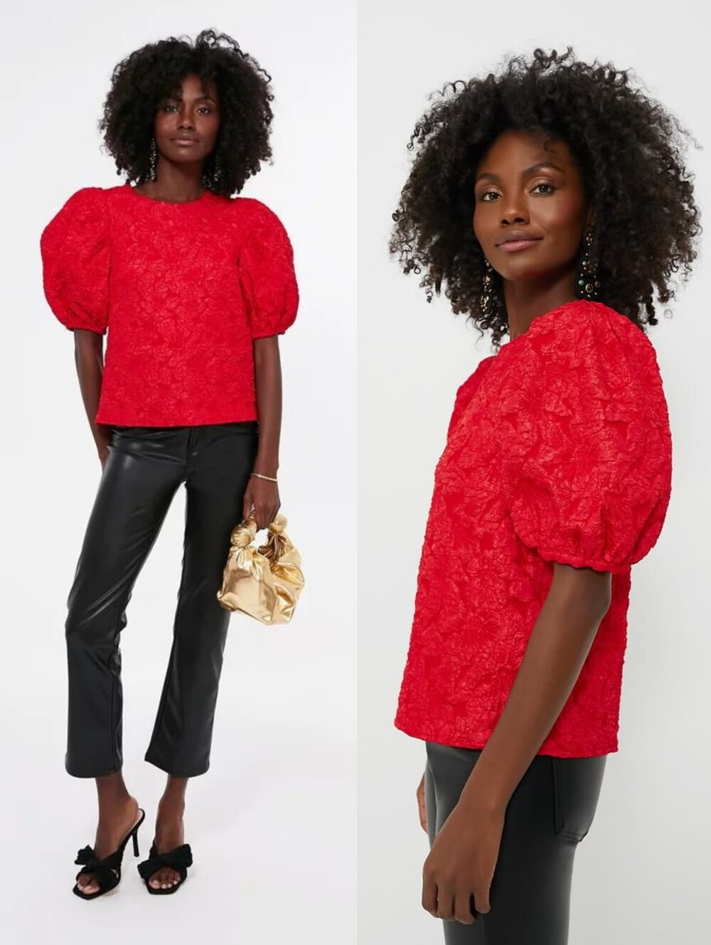 Hyacinth House Noelle Jaquard Top Red
